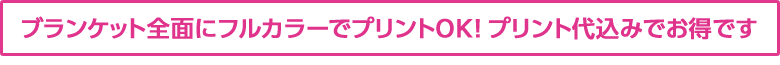 フルカラーでブランケット全面にプリントOK!プリント代込みでお得です